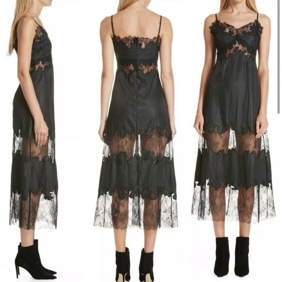 NWT ROBERT RODRIGUEZ BLACK LACE SLIP DRESS - Picture 2 of 14